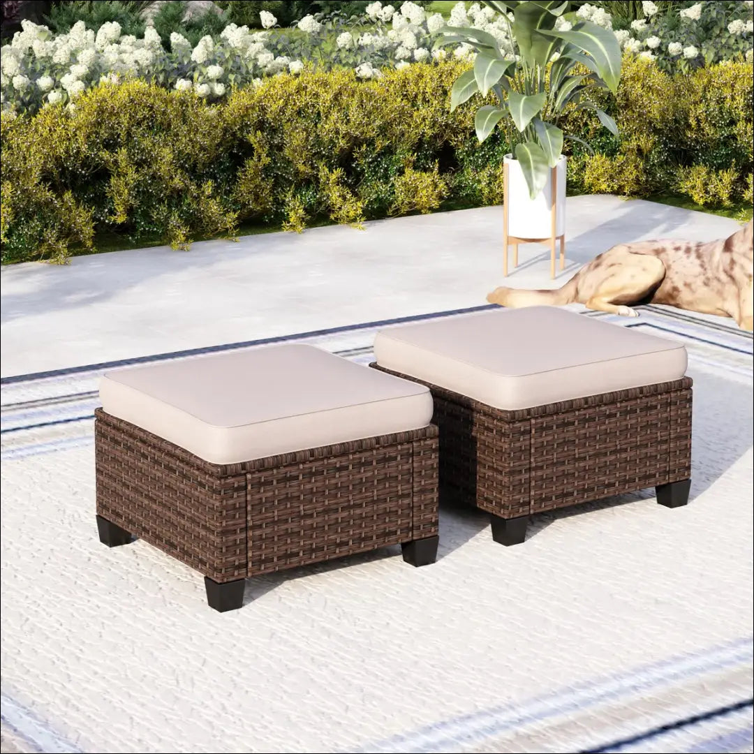 Lauko pufų komplektas (2vnt) LI835 - €114 Save 50% 100-200, __label:Pristatymas 1-2 d.d., color-kremas, color-ruda,