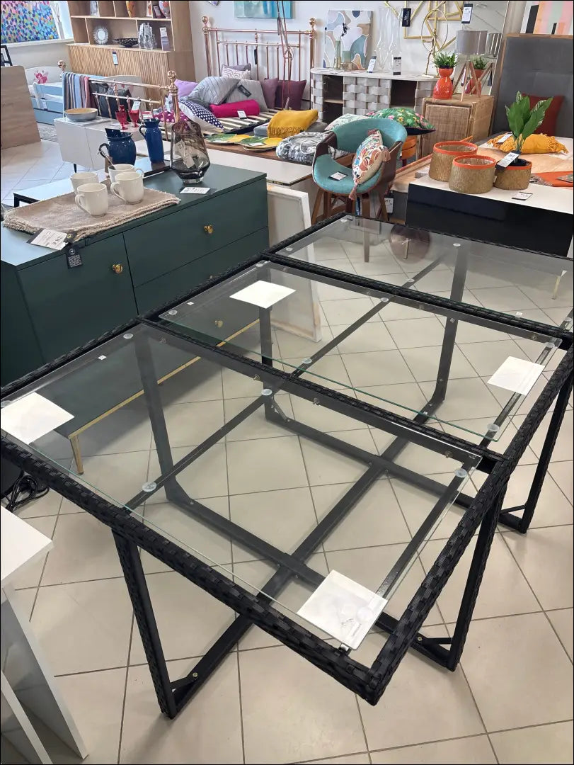 Lauko stalas LI744 - €130 Save 50% 100-200, __label:Pristatymas 1-2 d.d., color-juoda, lauko baldai, lauko-stalai €100