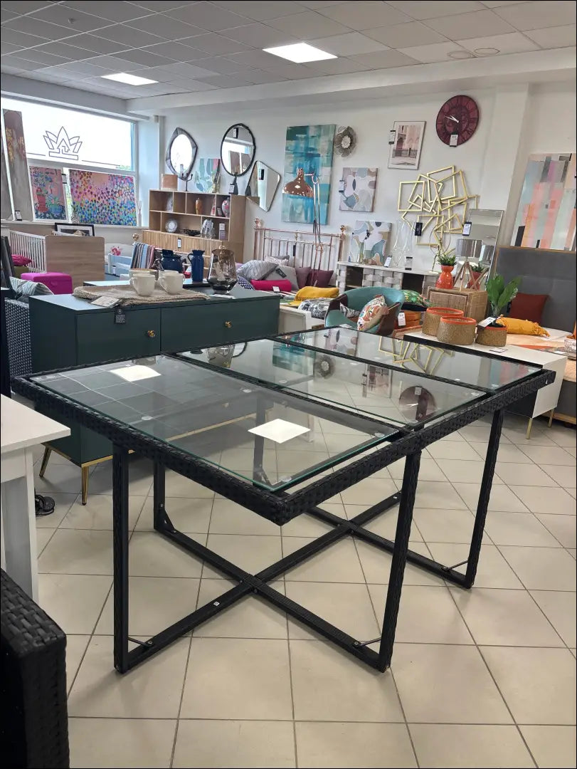 Lauko stalas LI744 - €130 Save 50% 100-200, __label:Pristatymas 1-2 d.d., color-juoda, lauko baldai, lauko-stalai €100