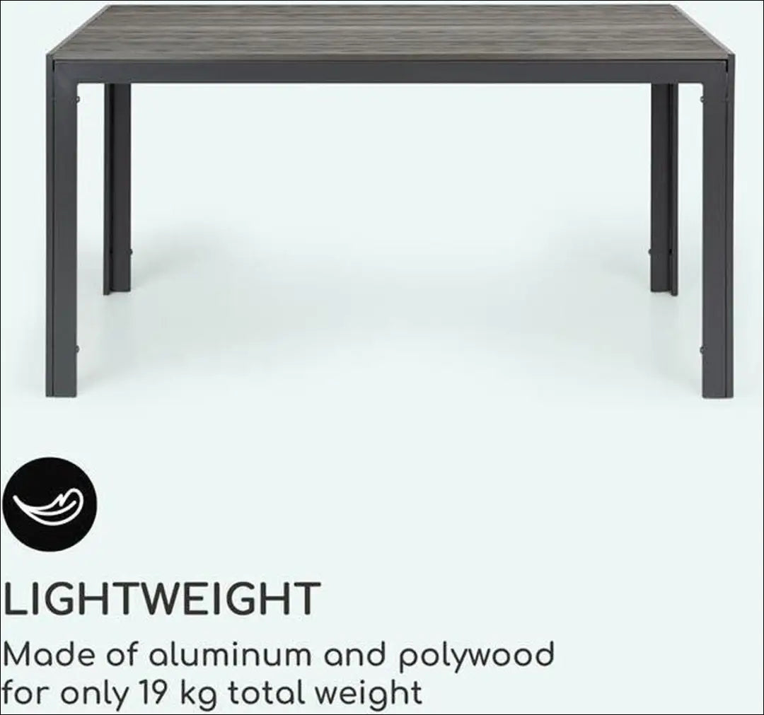 Lauko stalas LI812 - €169 Save 50% 100-200, __label:Pristatymas 1-2 d.d., color-pilka, lauko baldai, lauko-stalai €100