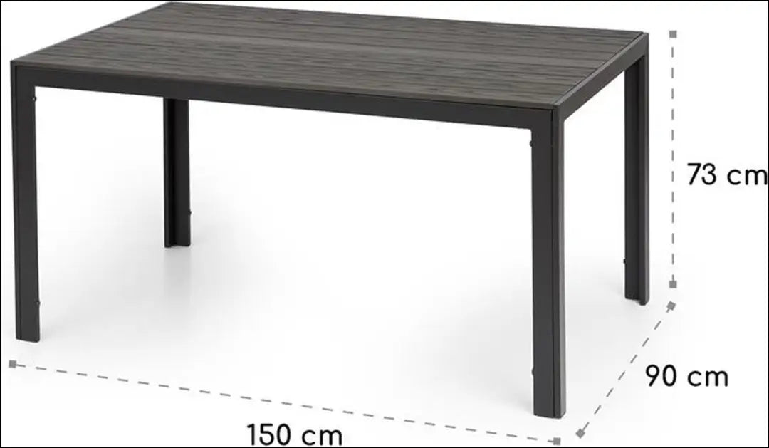 Lauko stalas LI812 - €169 Save 50% 100-200, __label:Pristatymas 1-2 d.d., color-pilka, lauko baldai, lauko-stalai €100