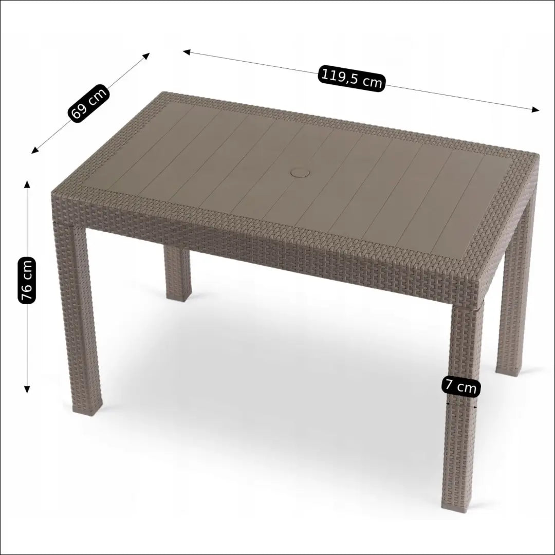 Lauko stalas rudos spalvos TE495 - €115 Save 15% 100-200, __label:Pristatymas 5-14 d.d., elite, Meble ogrodowe,