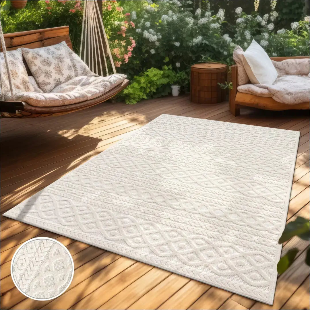 Lauko/terasos kilimas RU1438 - €128 Save 50% 100-200, __label:Pristatymas 1-2 d.d., color-kremas, Dydis-200-x-290-cm,