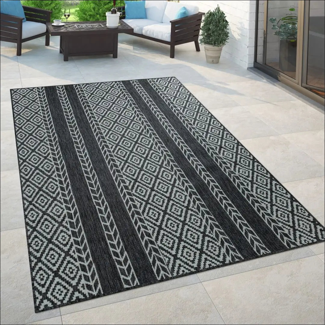 Lauko/terasos kilimas RU1466 - €130 Save 50% 100-200, __label:Pristatymas 1-2 d.d., color-juoda, Dydis-200-x-280-cm,