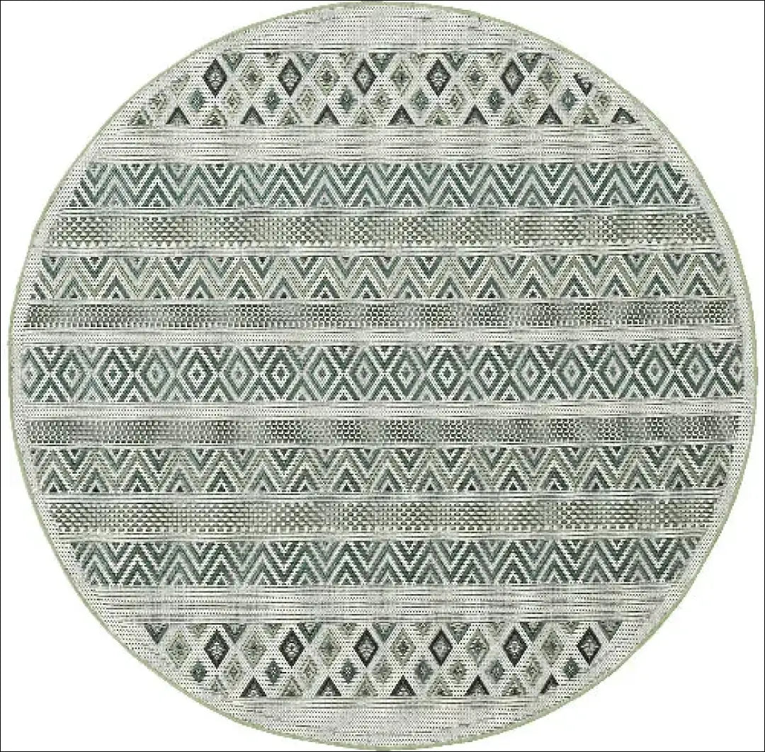 Lauko/terasos kilimas RU1547 - €80 Save 50% 50-100, __label:Pristatymas 1-2 d.d., apvalus, color-kremas, color-zalia