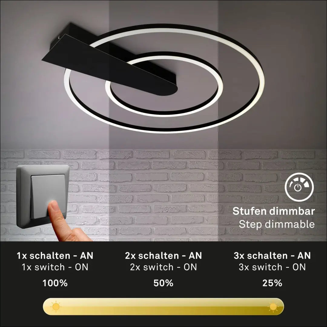 LED lubinis šviestuvas DI12432 - €75 Save 50% 50-100, __label:Pristatymas 1-2 d.d., color-juoda, interjeras,