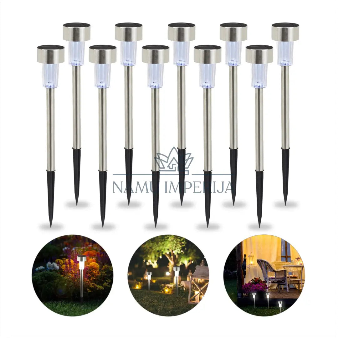 LED saulės baterijų šviestuvų komplektas (10vnt) DI9318 - €22 Save 50% __label:Pristatymas 1-2 d.d., color-sidabrine,