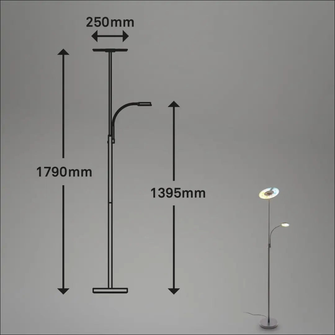LED toršeras - skaitymo lempa DI12615 - €90 Save 50% 50-100, __label:Pristatymas 1-2 d.d., color-pilka, interjeras,