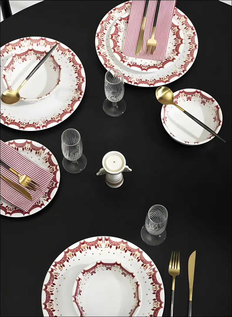 Lėkščių komplektas (4vnt) DI6961 - €70 Save 50% 50-100, __label:Pristatymas 1-2 d.d., color-auksine, color-balta,
