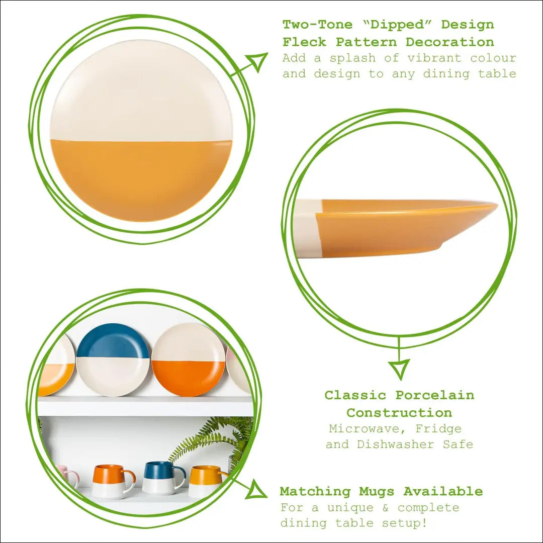 Lėkščių komplektas (4vnt) DI8927 - €22 Save 55% __label:Pristatymas 1-2 d.d., color-balta, color-geltona, indai,