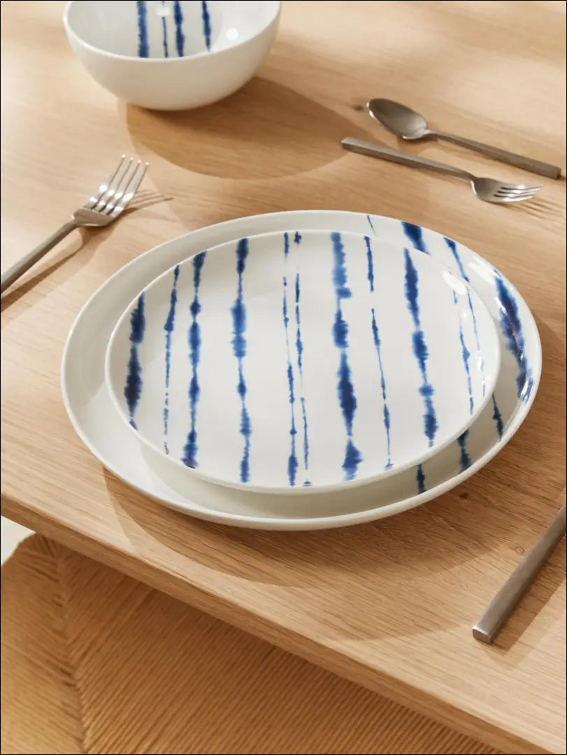 Lėkštučių komplektas (2vnt) DI4493 - €6 Save 70% __label:Pristatymas 1-2 d.d., color-balta, color-melyna, indai,
