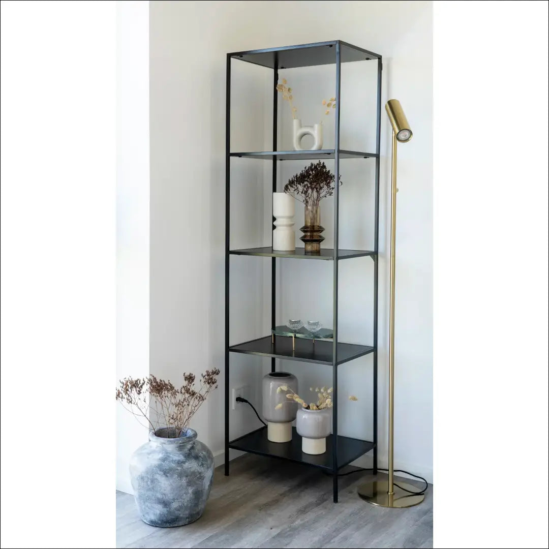 Lentyna 5 lentynos juoda juodas rėmas 51x36x170 cm RD493 - €119 Save 15% 100-200, __label:Pristatymas 5-14 d.d.,