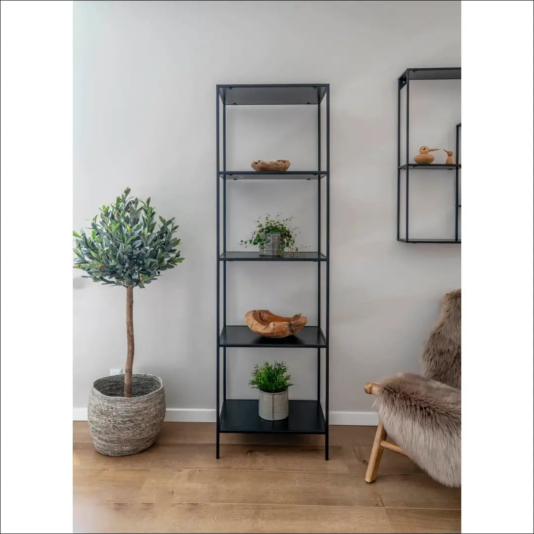 Lentyna 5 lentynos juoda juodas rėmas 51x36x170 cm RD493 - €119 Save 15% 100-200, __label:Pristatymas 5-14 d.d.,