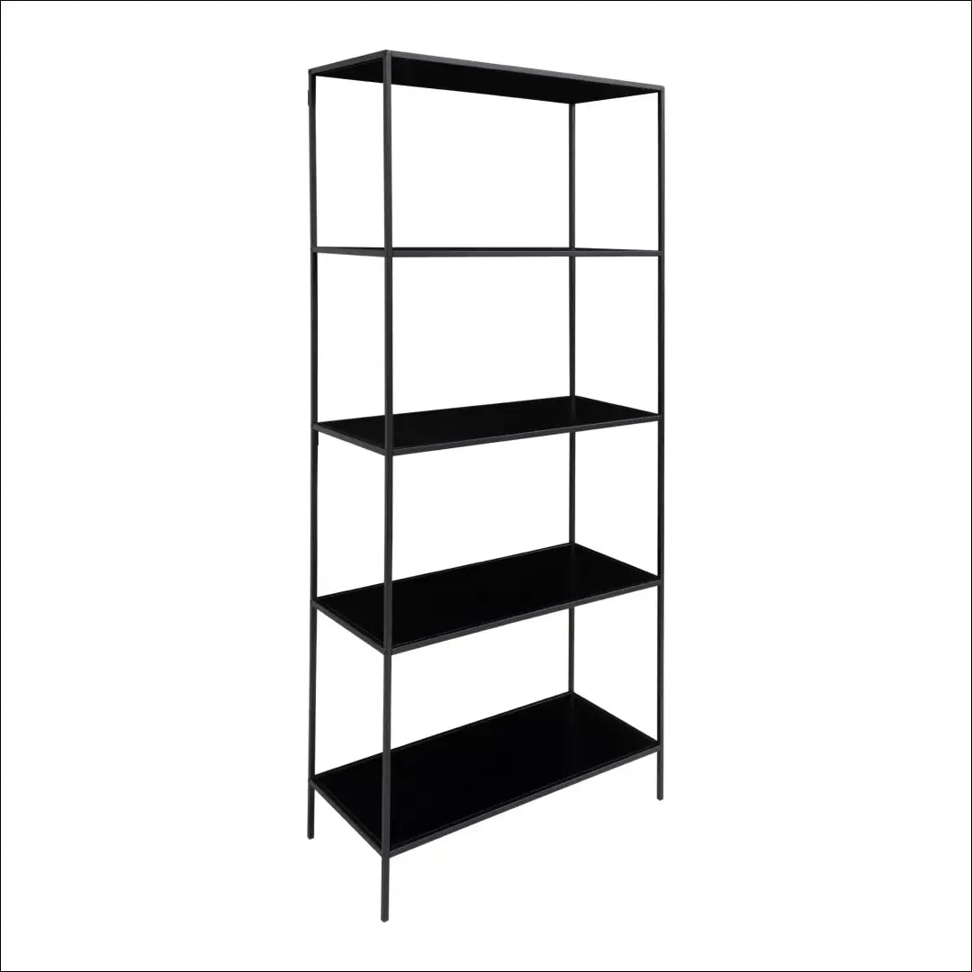 Lentyna 5 lentynos metalinė juoda 80x36x170 cm RD496 - €145 Save 15% 100-200, __label:Pristatymas 5-14 d.d., Bookcases,