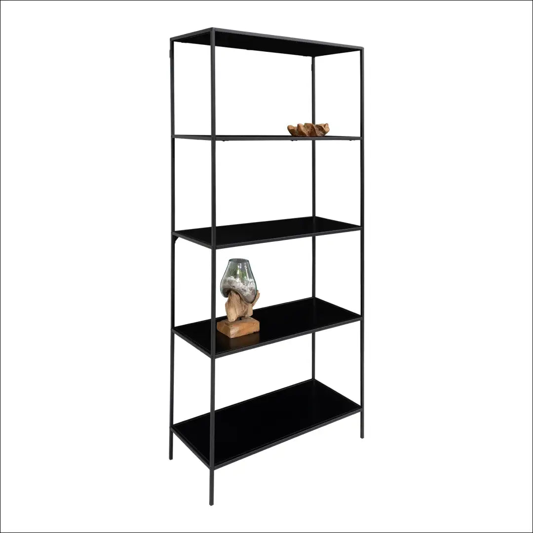 Lentyna 5 lentynos metalinė juoda 80x36x170 cm RD496 - €145 Save 15% 100-200, __label:Pristatymas 5-14 d.d., Bookcases,