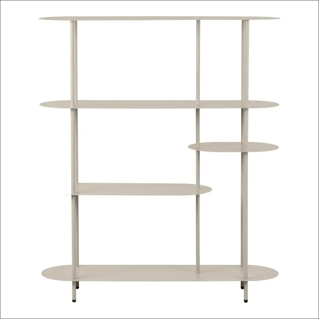 Lentynų blokas 5 lentynos asimetriškas metalinis smėlio spalvos 31x118x139 cm RD537 - €259 Save 15% __label:Pristatymas