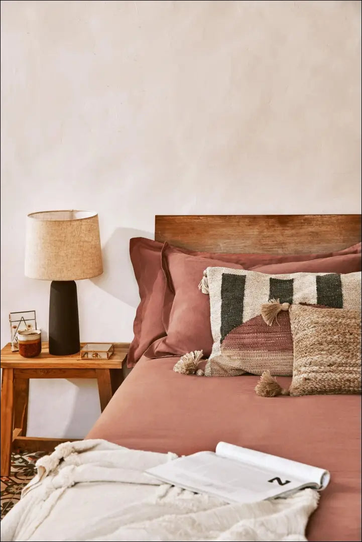 Lininis pagalvės užvalkalas DI5214 - __label:Pristatymas 1-2 d.d., color-raudona, color-ruda, material-linas,