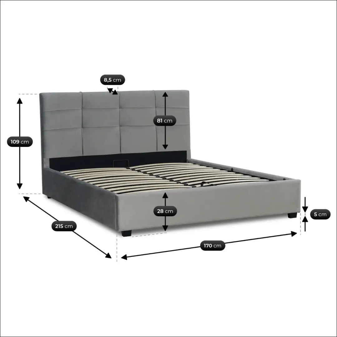 Lova 160x200 Velvet tamsiai pilka TE2605 - €305 Save 15% __label:Pristatymas 5-14 d.d., Newelite Naujausi produktai
