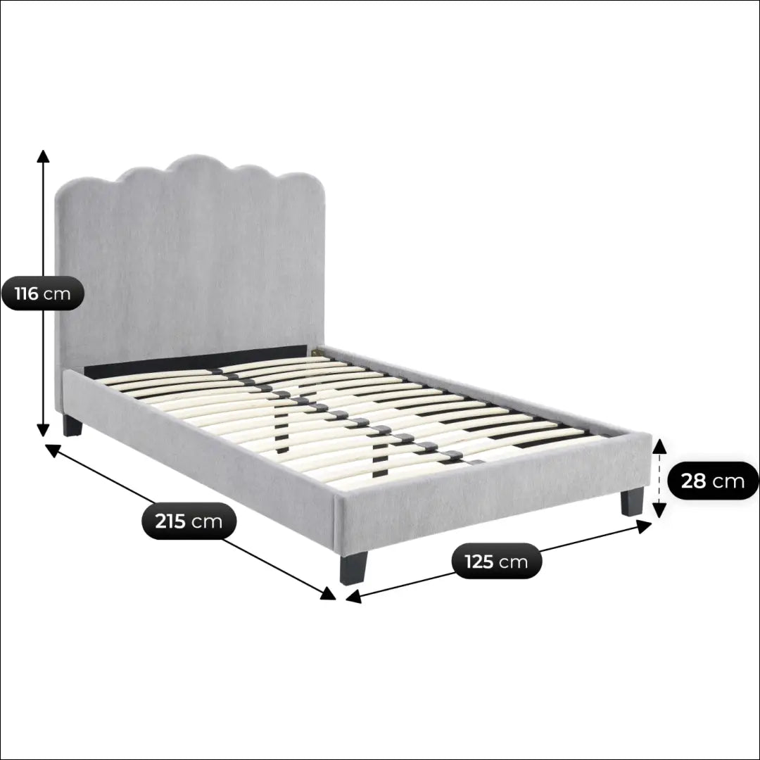 Lova su audiniu pilkos spalvos 120x200 TE959 - €281 Save 15% __label:Pristatymas 5-14 d.d., elite, over-200,