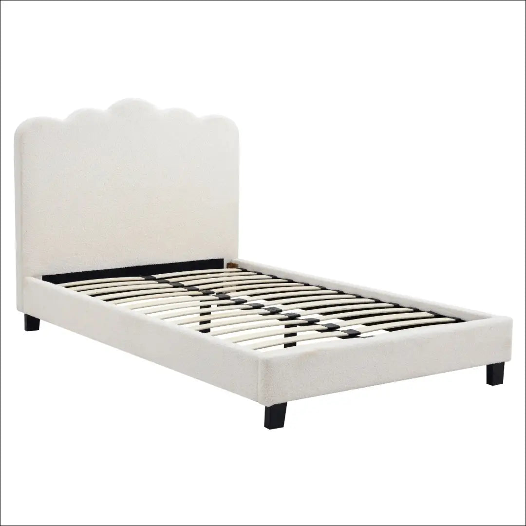 Lova su buklė audinio audiniu kreminės spalvos 120x200 TE960 - €268 Save 15% __label:Pristatymas 5-14 d.d., elite,