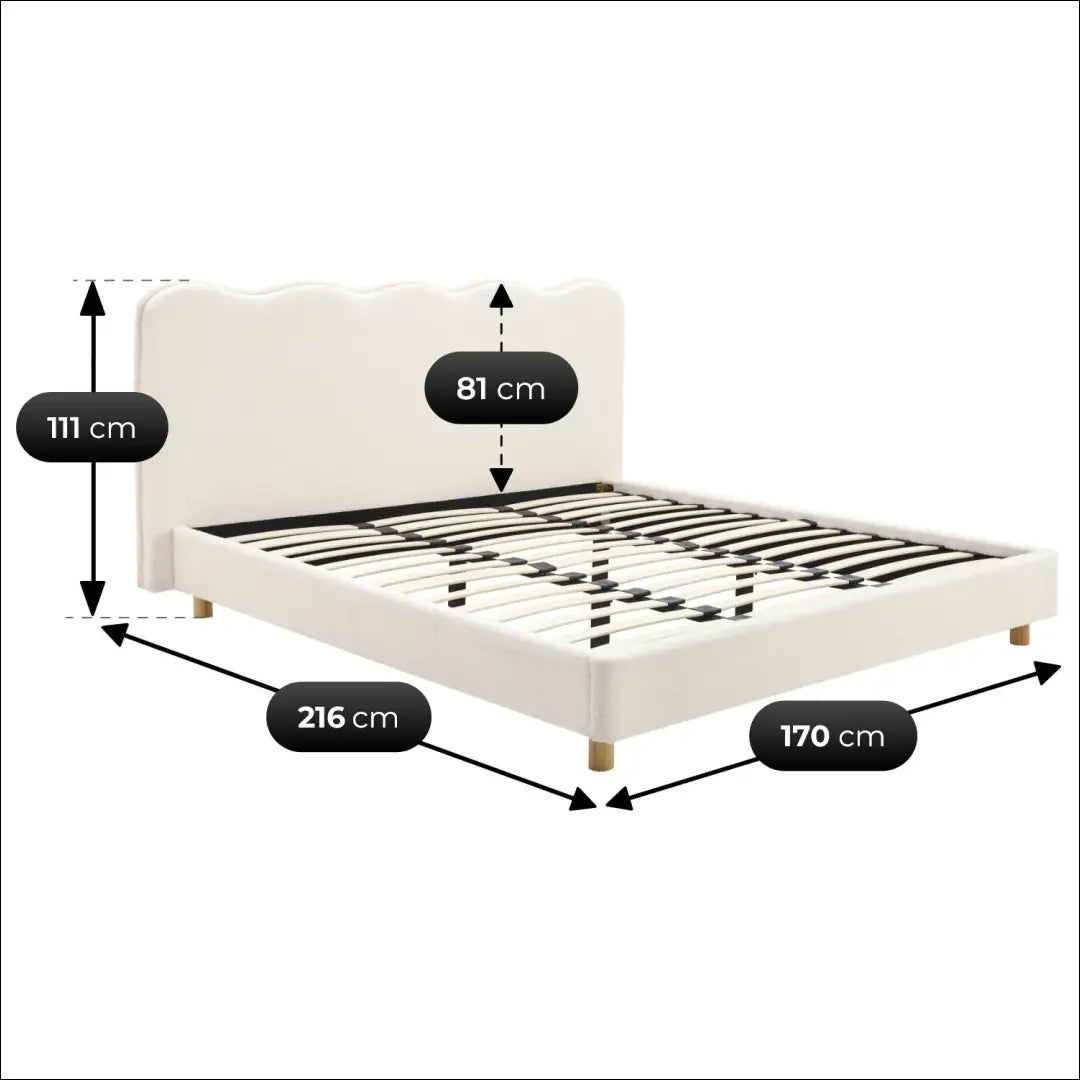 Lova su buklė audinio audiniu kreminės spalvos 160x200 TE1051 - €257 Save 15% __label:Pristatymas 5-14 d.d., elite,