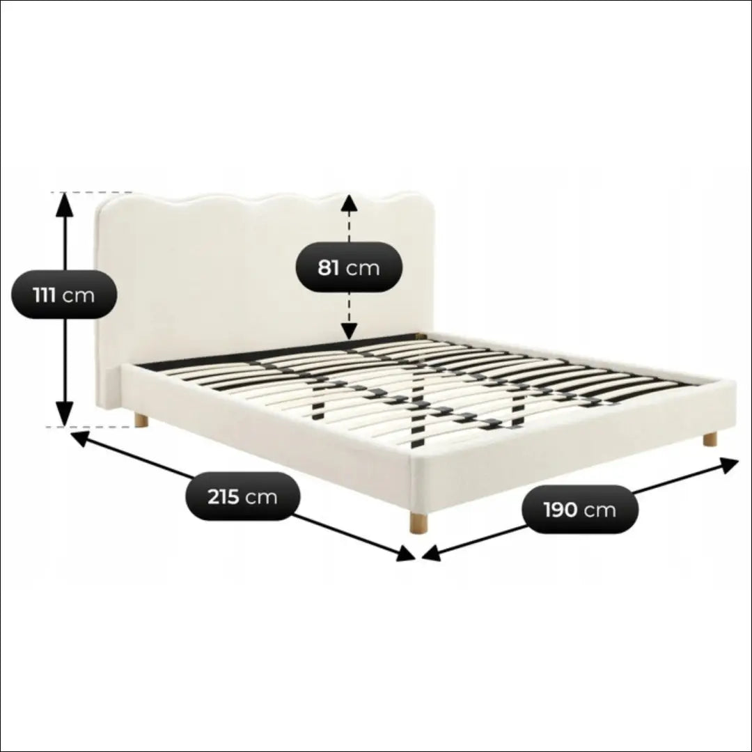 Lova su buklė audinio audiniu kreminės spalvos 180x200 TE950 - €297 Save 15% __label:Pristatymas 5-14 d.d., elite,