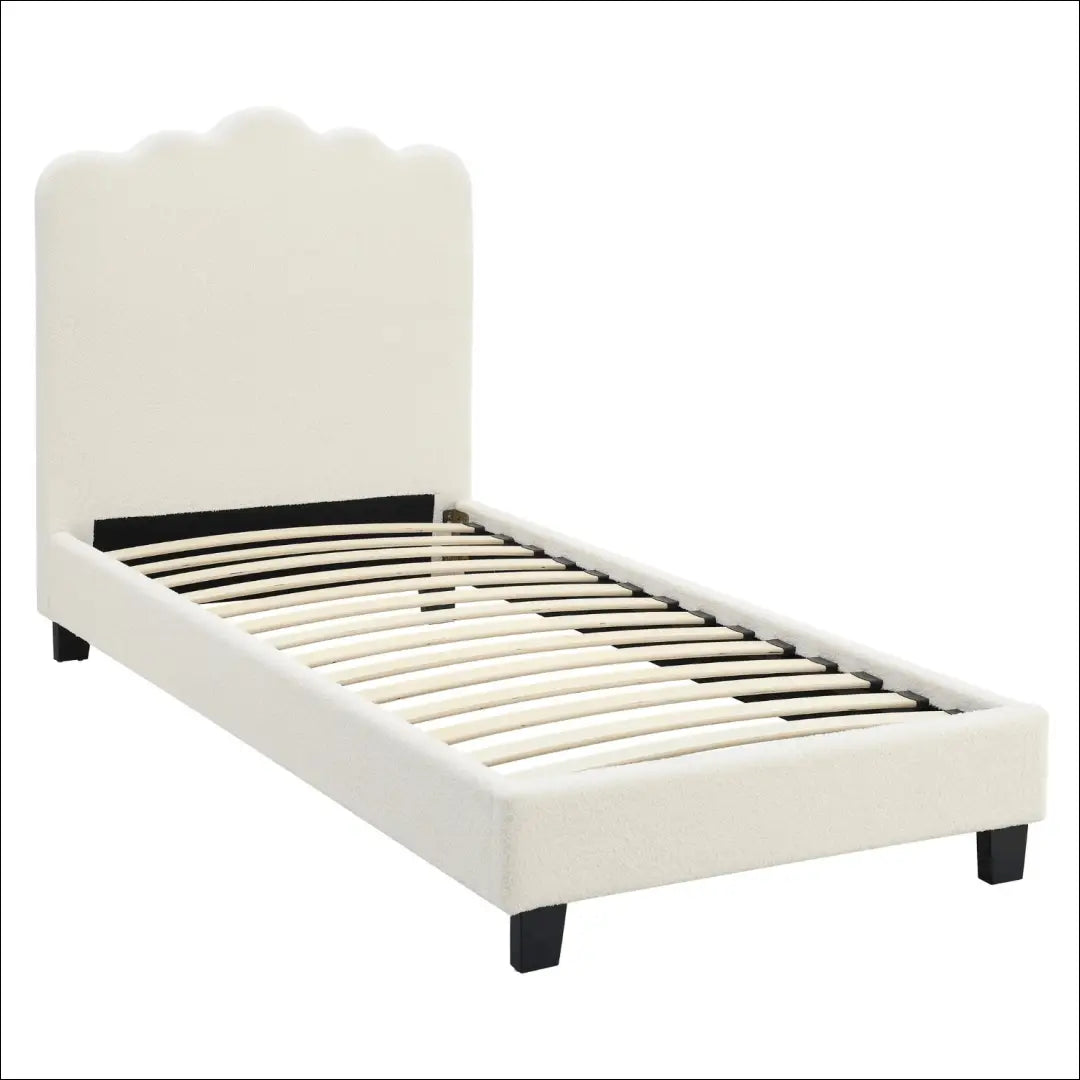 Lova su buklė audinio audiniu kreminės spalvos 90x200 TE954 - €207 Save 15% __label:Pristatymas 5-14 d.d., elite,