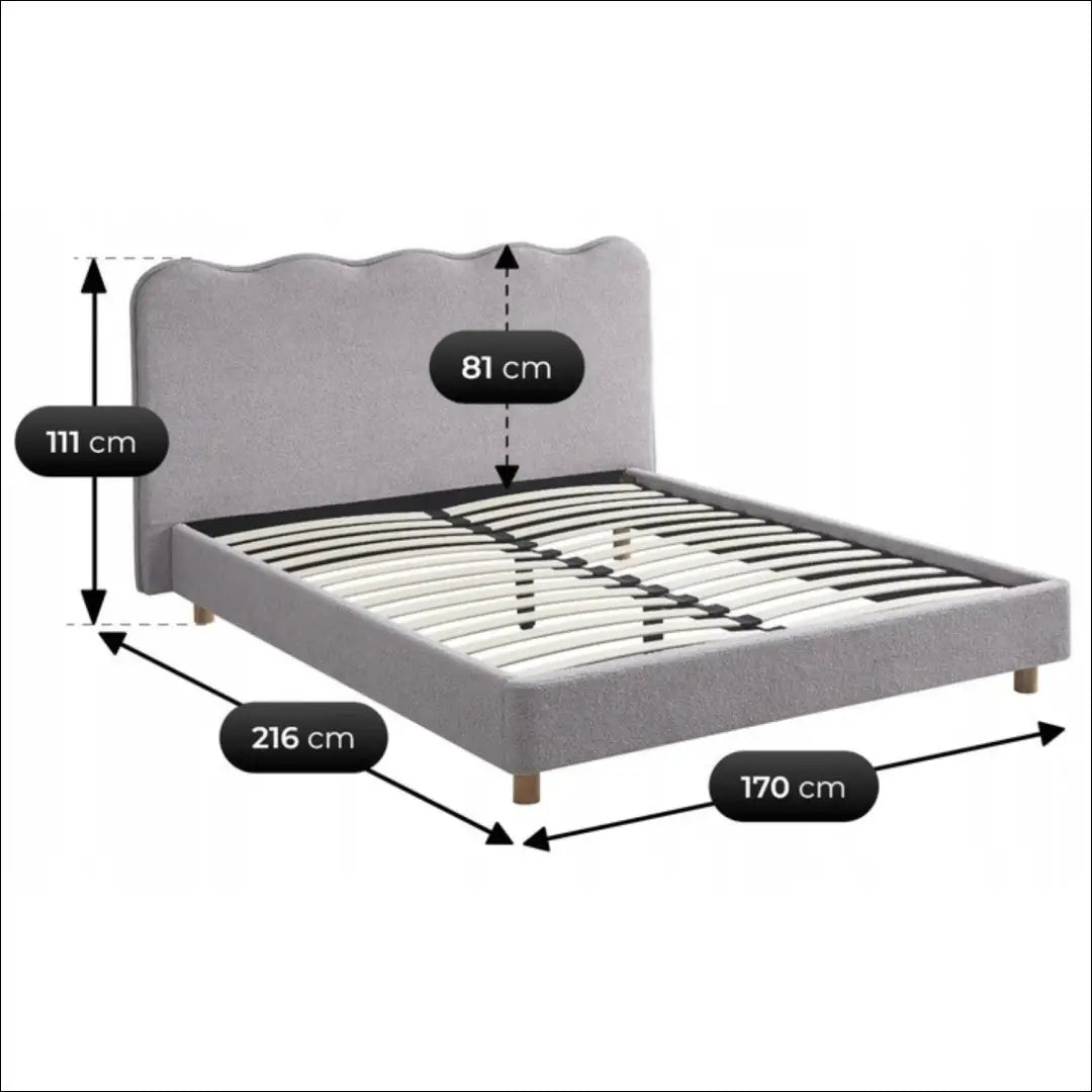 Lova su buklė audinio audiniu pilkos spalvos 160x200 TE942 - €257 Save 15% __label:Pristatymas 5-14 d.d., elite,