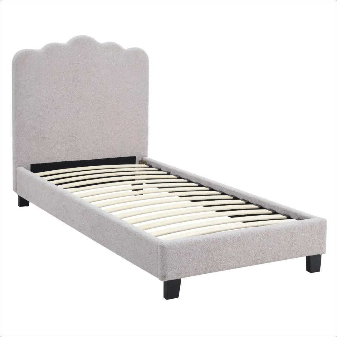 Lova su buklė audinio audiniu pilkos spalvos 90x200 TE957 - €155 Save 15% 100-200, __label:Pristatymas 5-14 d.d.,