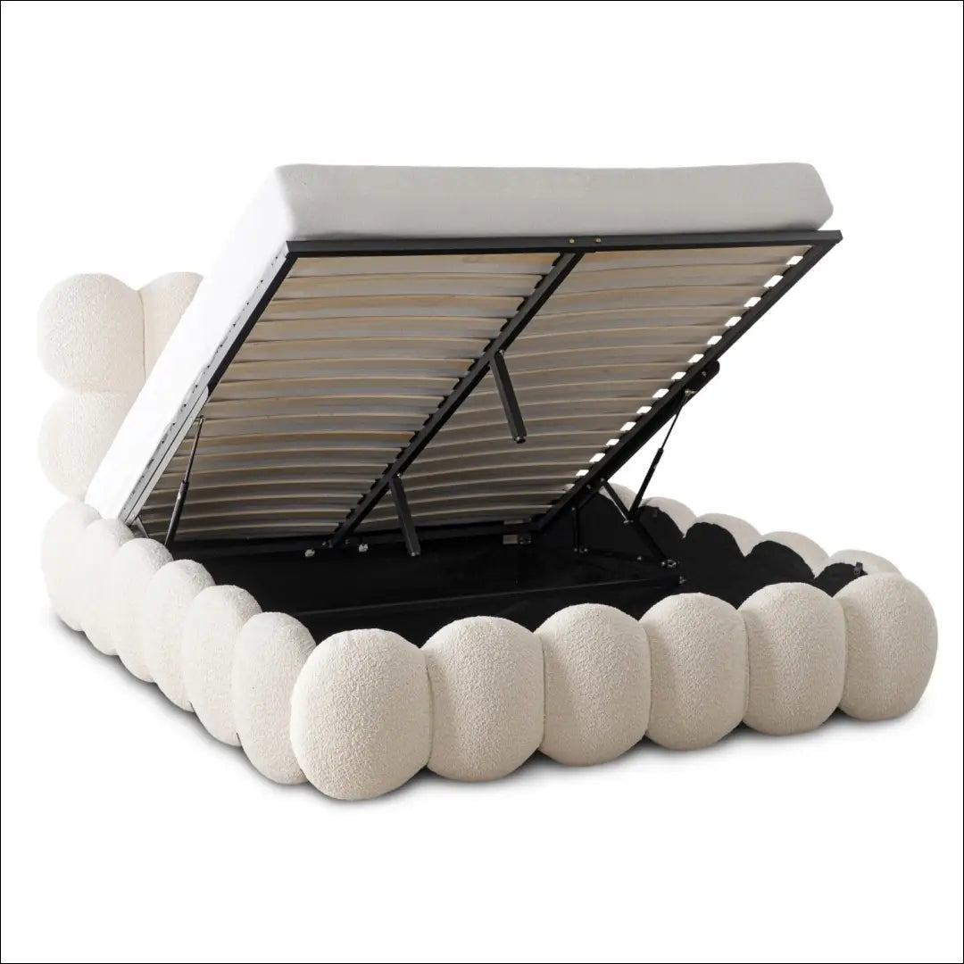 Lova su patalynės dėže buklė audinio audiniu kreminės spalvos 140x200 TE971 - €657 Save 15% __label:Pristatymas 5-14