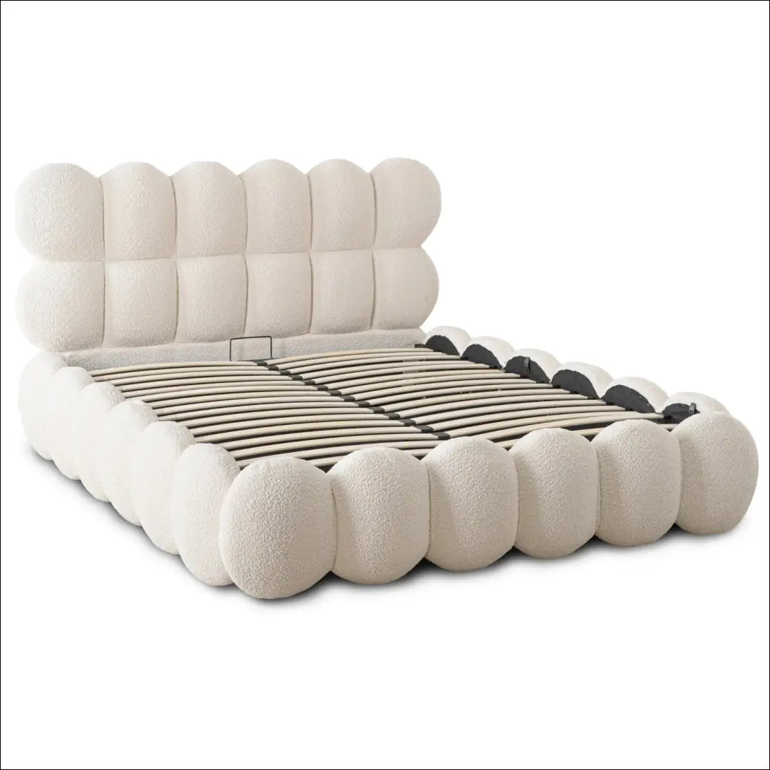 Lova su patalynės dėže buklė audinio audiniu kreminės spalvos 140x200 TE971 - €657 Save 15% __label:Pristatymas 5-14