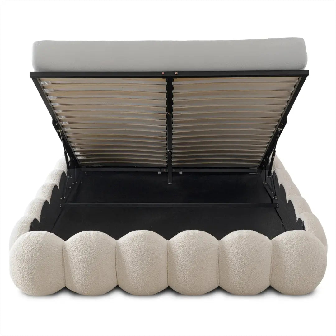 Lova su patalynės dėže buklė audinio audiniu kreminės spalvos 140x200 TE971 - €657 Save 15% __label:Pristatymas 5-14