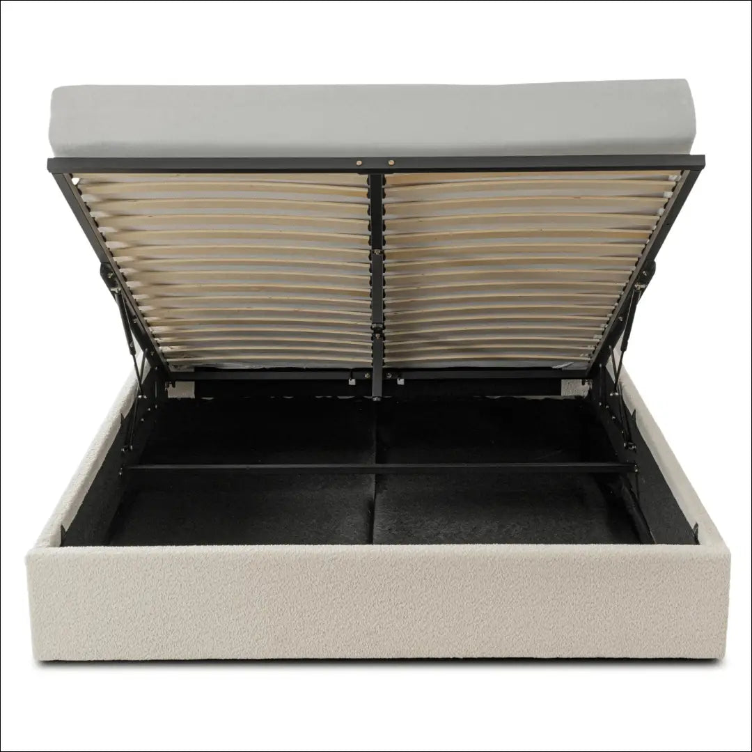 Lova su patalynės dėže buklė audinio audiniu kreminės spalvos 140x200 TE979 - €340 Save 15% __label:Pristatymas 5-14
