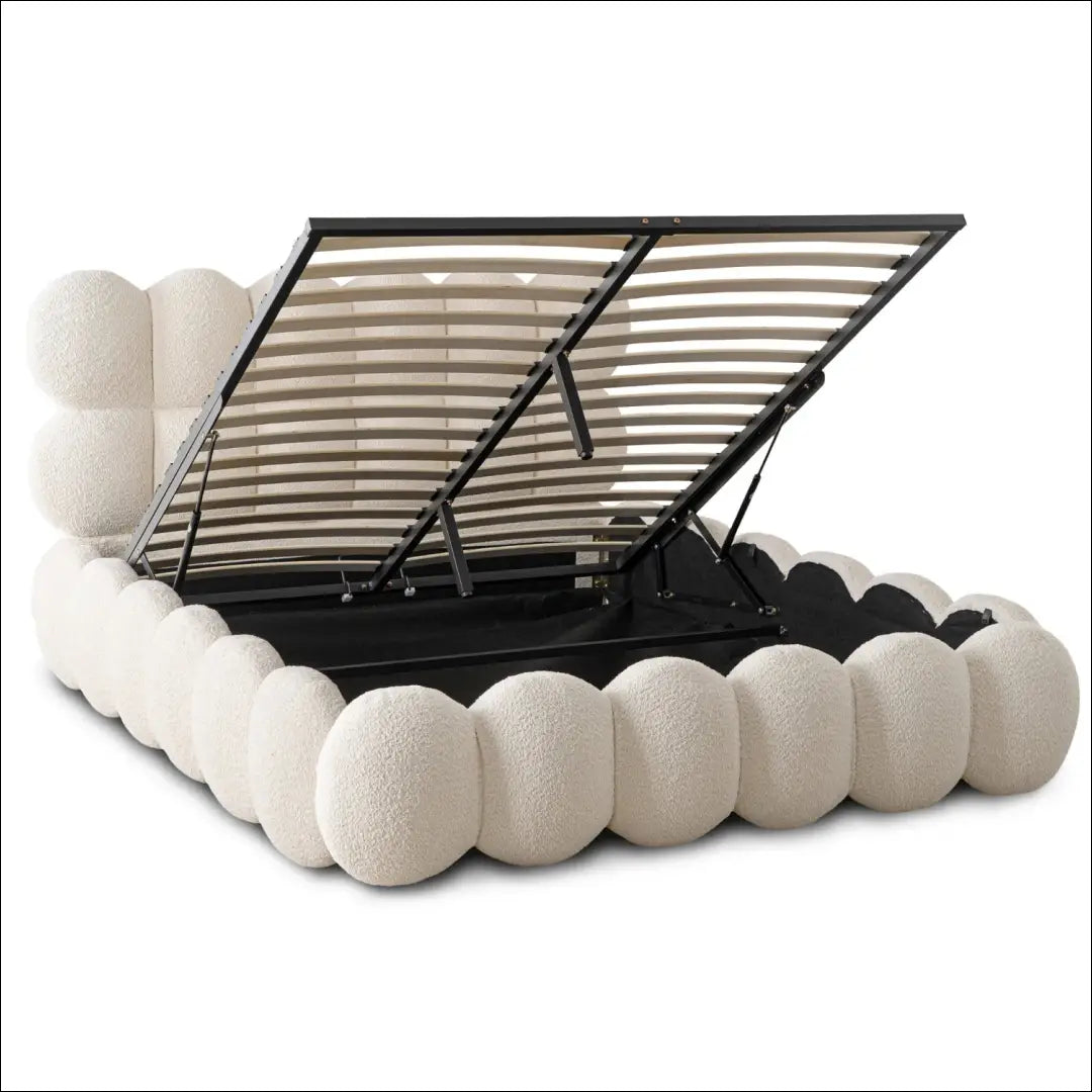 Lova su patalynės dėže buklė audinio audiniu kreminės spalvos 140x200 TE971 - €657 Save 15% __label:Pristatymas 5-14