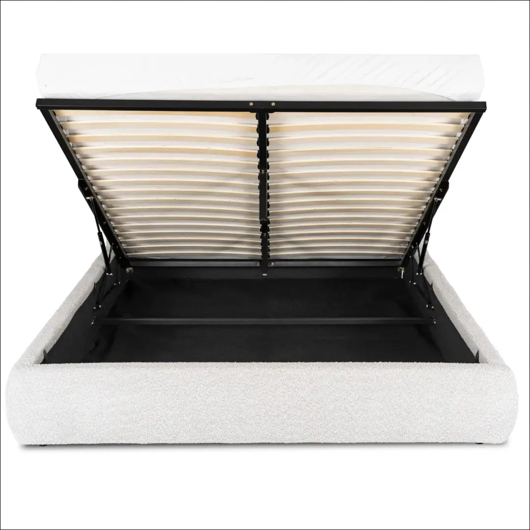 Lova su patalynės dėže buklė audinio audiniu kreminės spalvos 160x200 TE906 - €334 Save 15% __label:Pristatymas 5-14
