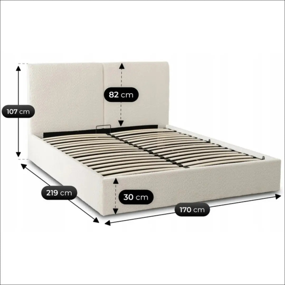 Lova su patalynės dėže buklė audinio audiniu kreminės spalvos 160x200 TE969 - €371 Save 15% __label:Pristatymas 5-14