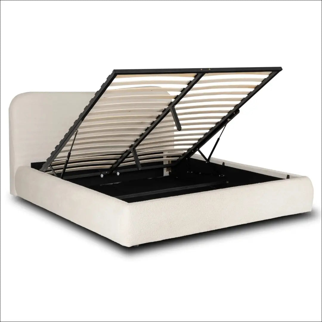 Lova su patalynės dėže buklė audinio audiniu kreminės spalvos 160x200 TE857 - €416 Save 15% __label:Pristatymas 5-14