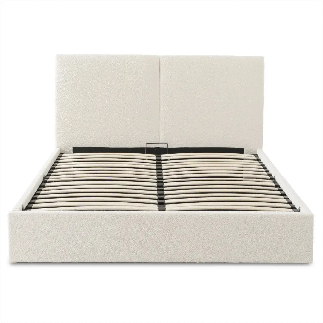 Lova su patalynės dėže buklė audinio audiniu kreminės spalvos 160x200 TE969 - €371 Save 15% __label:Pristatymas 5-14