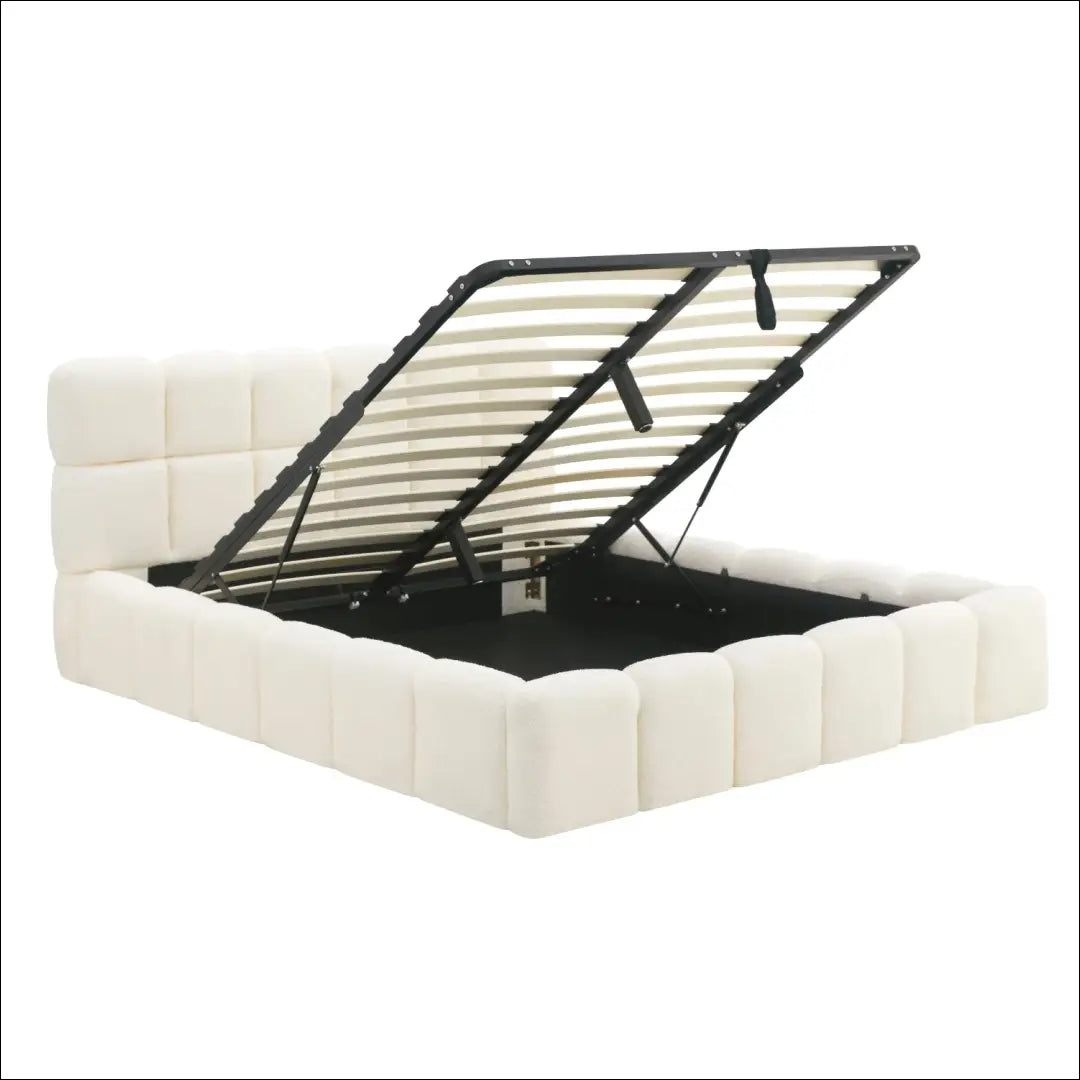 Lova su patalynės dėže buklė audinio audiniu kreminės spalvos 160x200 TE965 - €635 Save 15% __label:Pristatymas 5-14