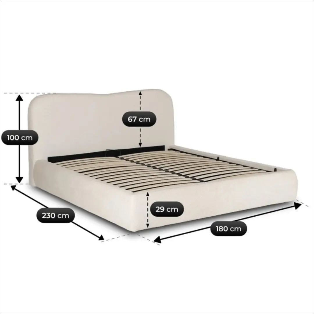 Lova su patalynės dėže buklė audinio audiniu kreminės spalvos 160x200 TE857 - €416 Save 15% __label:Pristatymas 5-14