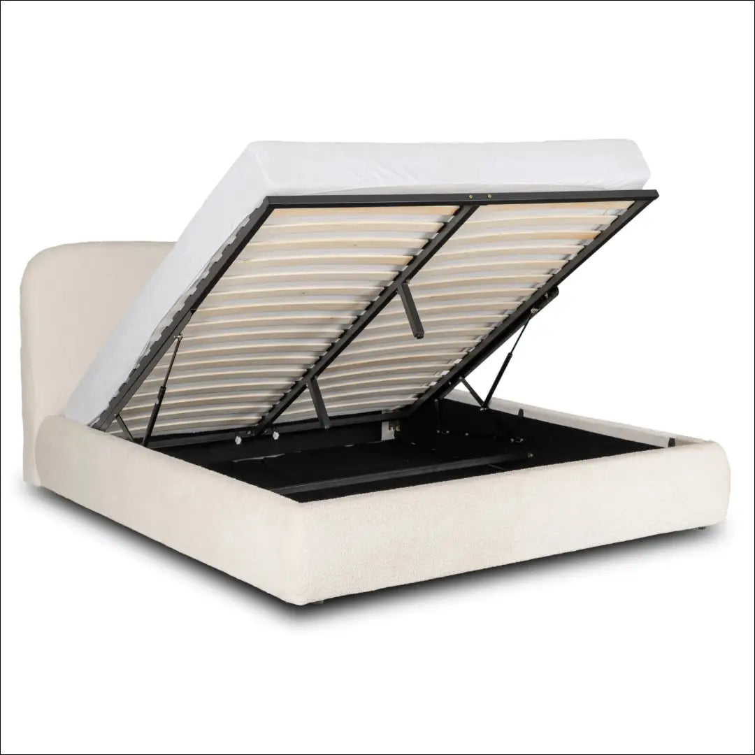Lova su patalynės dėže buklė audinio audiniu kreminės spalvos 160x200 TE857 - €416 Save 15% __label:Pristatymas 5-14