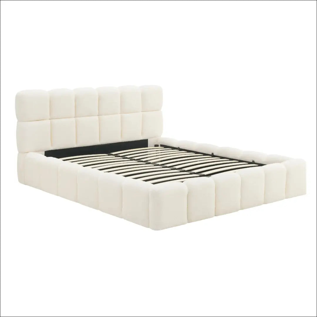 Lova su patalynės dėže buklė audinio audiniu kreminės spalvos 160x200 TE965 - €635 Save 15% __label:Pristatymas 5-14
