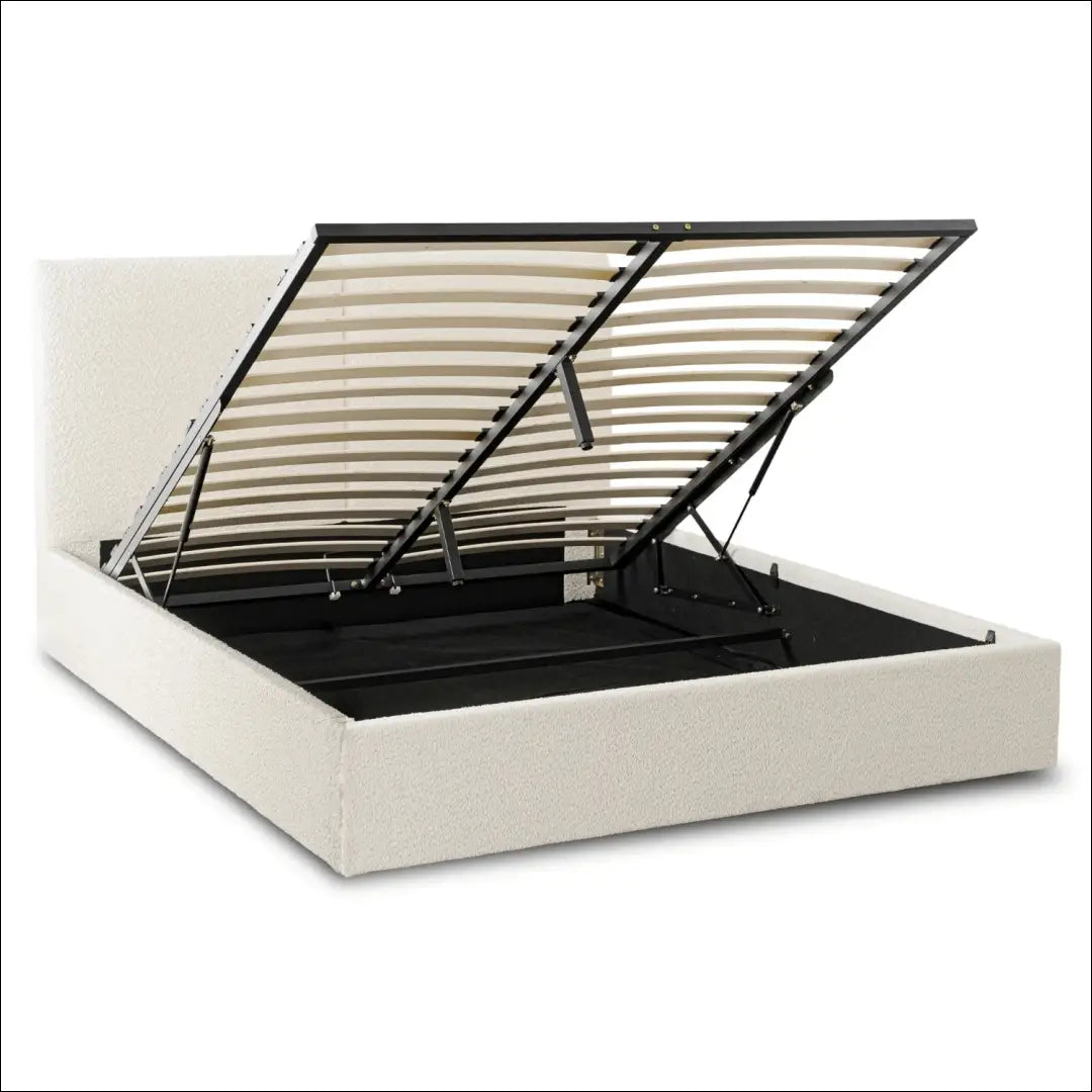 Lova su patalynės dėže buklė audinio audiniu kreminės spalvos 160x200 TE969 - €371 Save 15% __label:Pristatymas 5-14