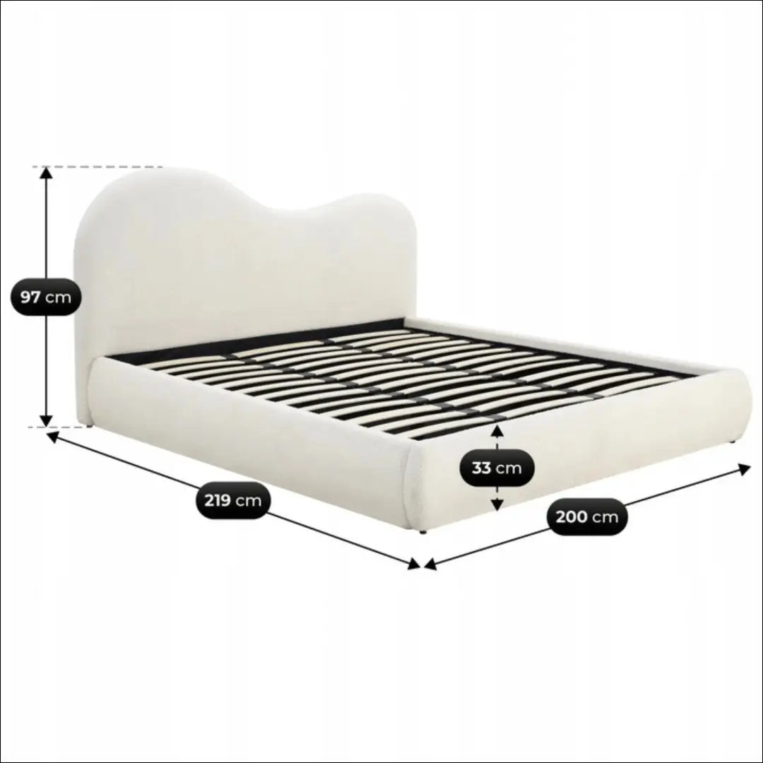 Lova su patalynės dėže buklė audinio audiniu kreminės spalvos 180x200 TE968 - €477 Save 15% __label:Pristatymas 5-14
