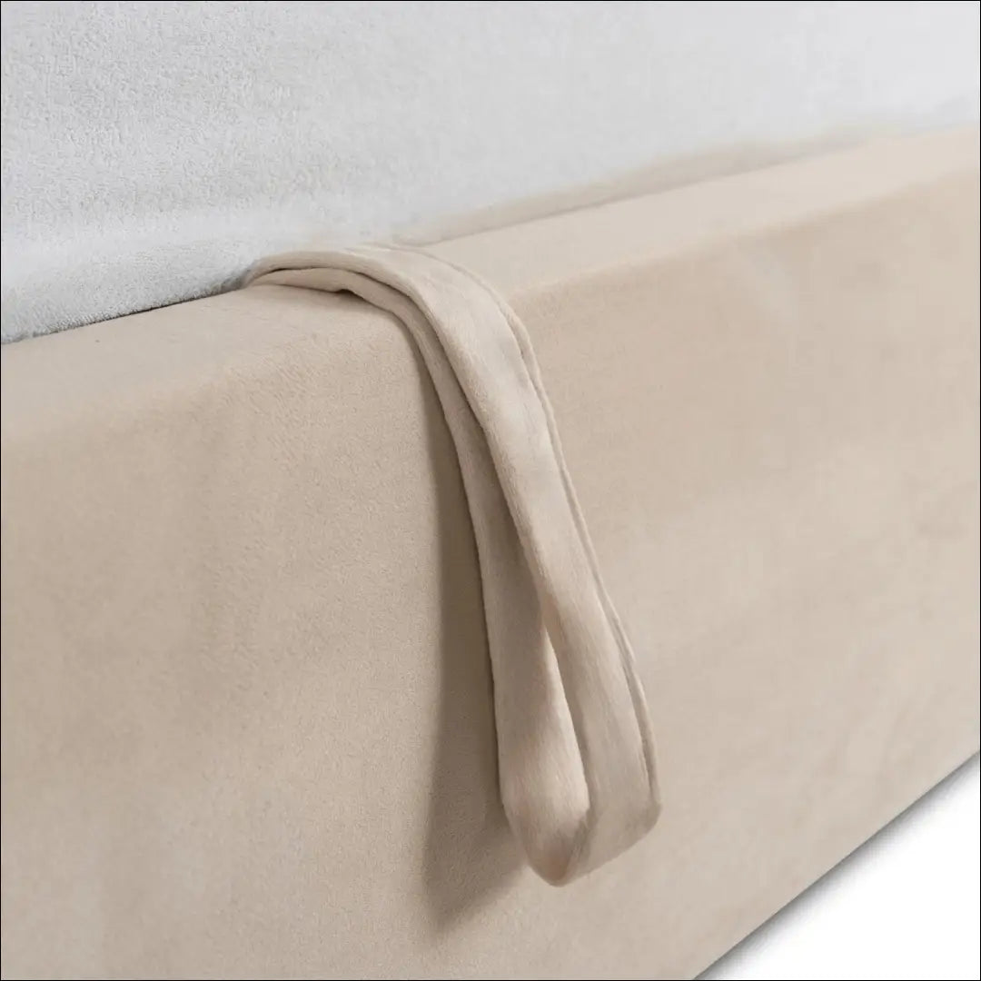 Lova su patalynės dėže buklė audinio audiniu veliūro kreminės spalvos 160x200 TE905 - €334 Save 15% __label:Pristatymas