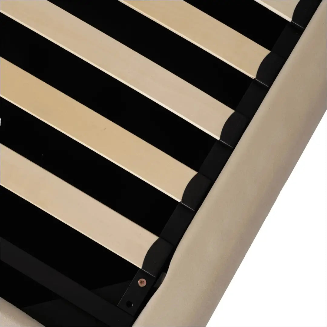 Lova su patalynės dėže buklė audinio audiniu veliūro kreminės spalvos 160x200 TE905 - €334 Save 15% __label:Pristatymas