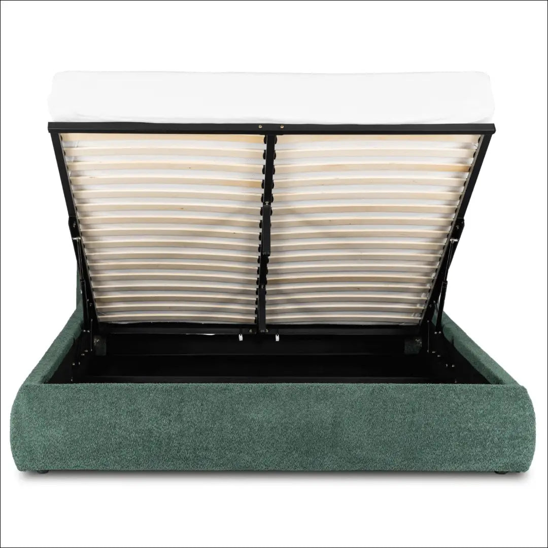 Lova su patalynės dėže buklė audinio audiniu žalios spalvos 160x200 TE846 - €416 Save 15% __label:Pristatymas 5-14
