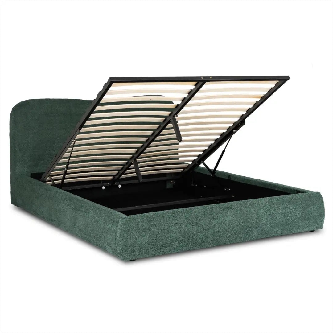 Lova su patalynės dėže buklė audinio audiniu žalios spalvos 160x200 TE846 - €416 Save 15% __label:Pristatymas 5-14