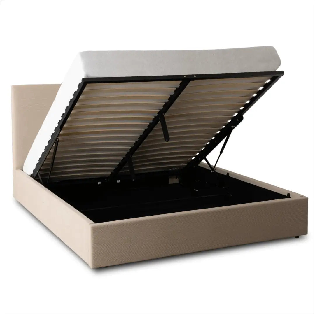Lova su patalynės dėže korduro audiniu smėlio spalvos 160x200 TE1025 - €389 Save 15% __label:Pristatymas 5-14 d.d.,