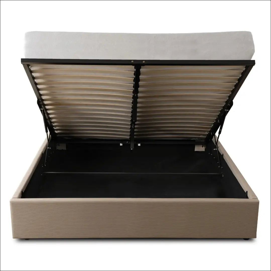Lova su patalynės dėže korduro audiniu smėlio spalvos 160x200 TE1025 - €389 Save 15% __label:Pristatymas 5-14 d.d.,